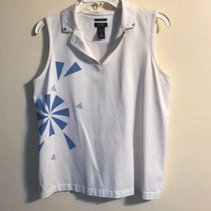 Izod white sleeveless polo tank top Women's Large